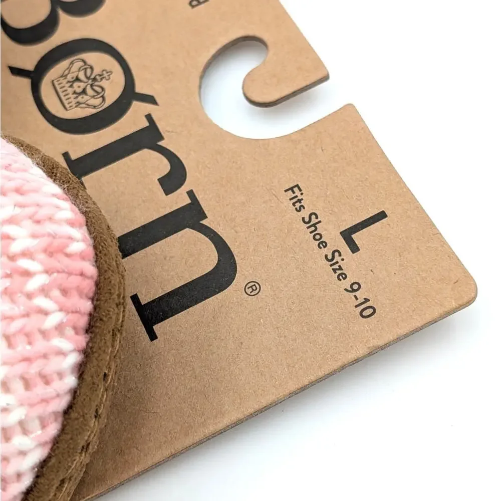 Born Faux Fur Knit Slipper Shoes Open Back Women's Pink/White Size US9-10 EU41 - Picture 8 of 9